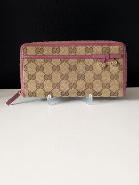 Gucci Monogram Canvas Zipper Long Wallet